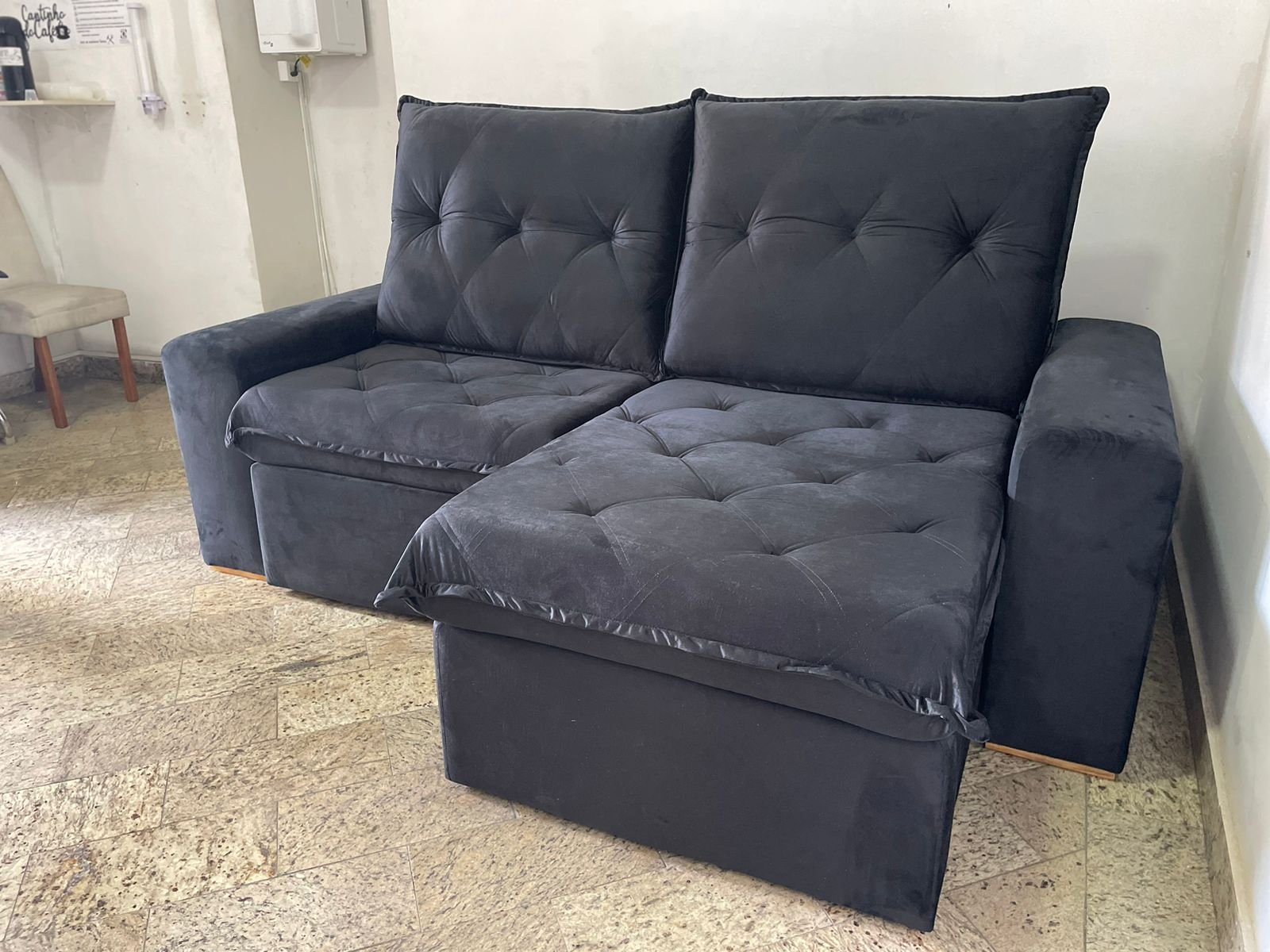 Sofá Retrátil e Reclinável Califórnia 2,50 m Preto - JC ESTOFADOS(PROMOÇÃO) - Imagem 2