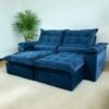 Sofá Retrátil e Reclinável Emanuelly 2,30 m Azul - IMPÉRIO ESTOFADOS(PROMOÇÃO)