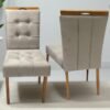 Kit 2 Cadeiras Sophia/Capri  Mel/Veludo Bege – WM DECOR