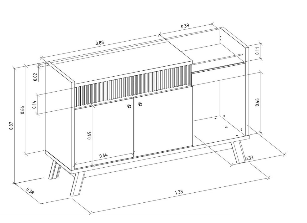 Buffet Lucca Nature/Off White - LINEA BRASIL - Imagem 2