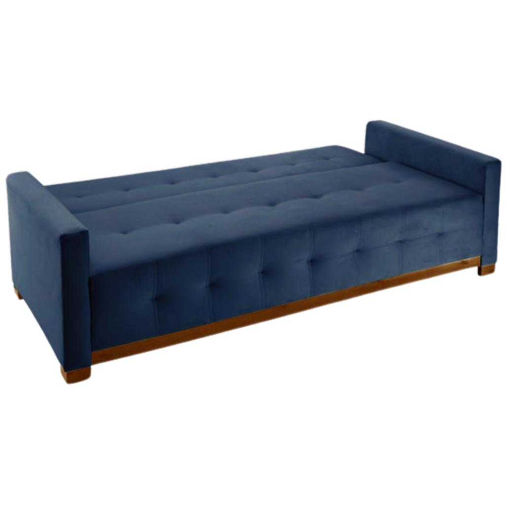 Sofá Cama Feeling 2,05 m Veludo Azul - INNOVE ESTOFADOS - Imagem 4