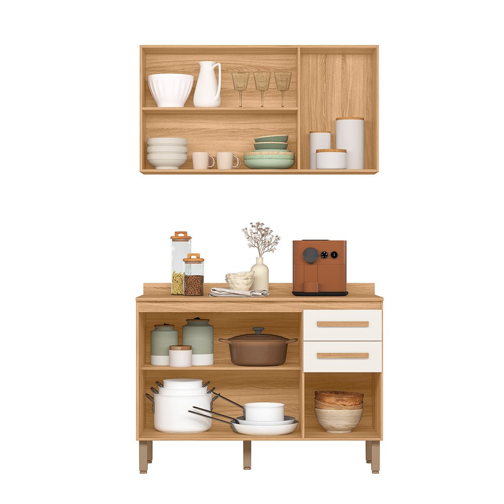 Combo Intenza Amore 1,20 m Freijó/Off White Cristal - NICIOLI - Imagem 3