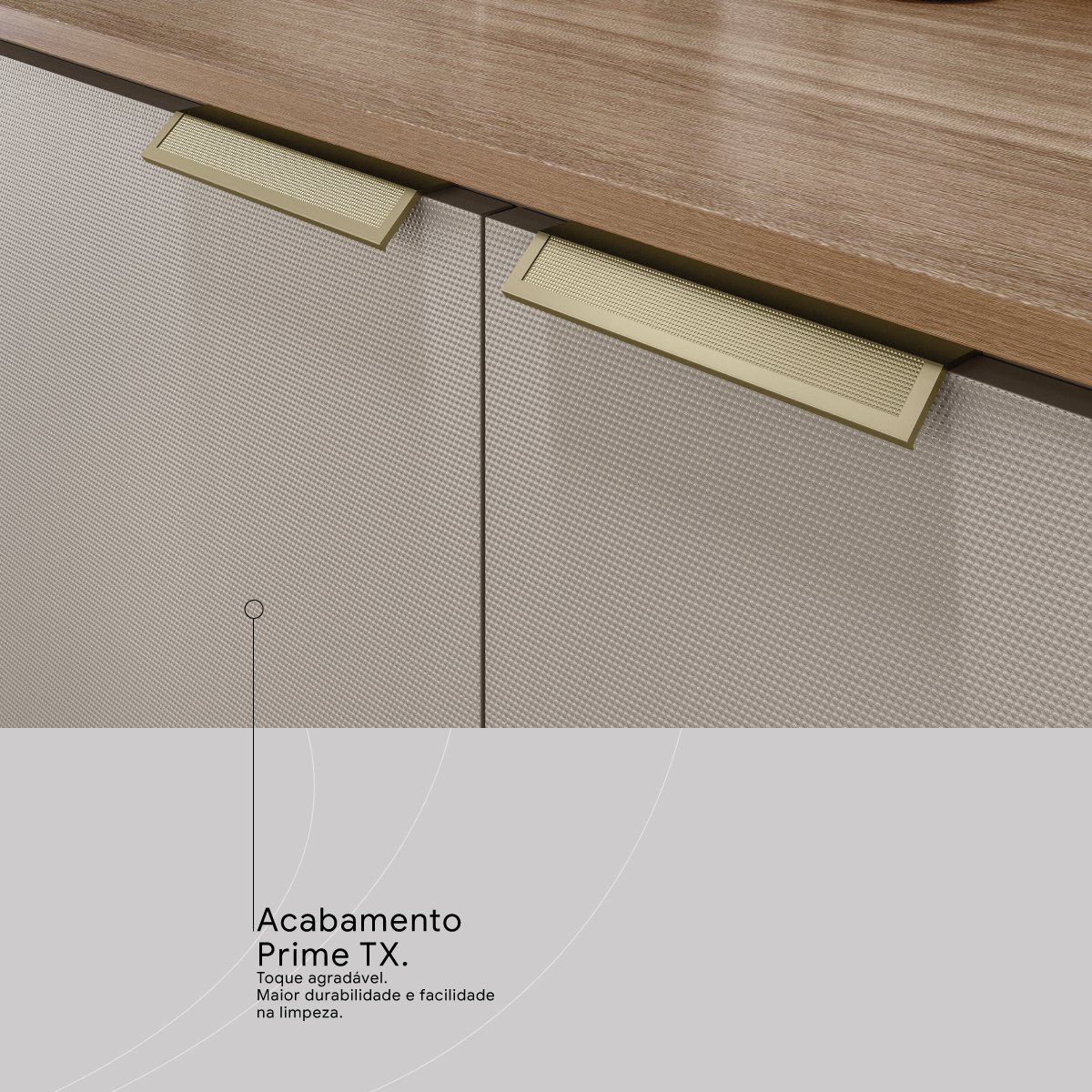 Kit Cozinha Amora 1,98 m Amêndola/Nude Prime TX – DEMÓBILE - Imagem 4