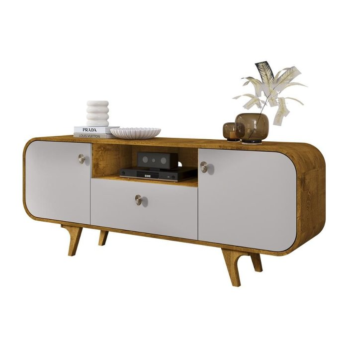 Rack até 75" Noronha Naturale/Off White - BECHARA - Imagem 5