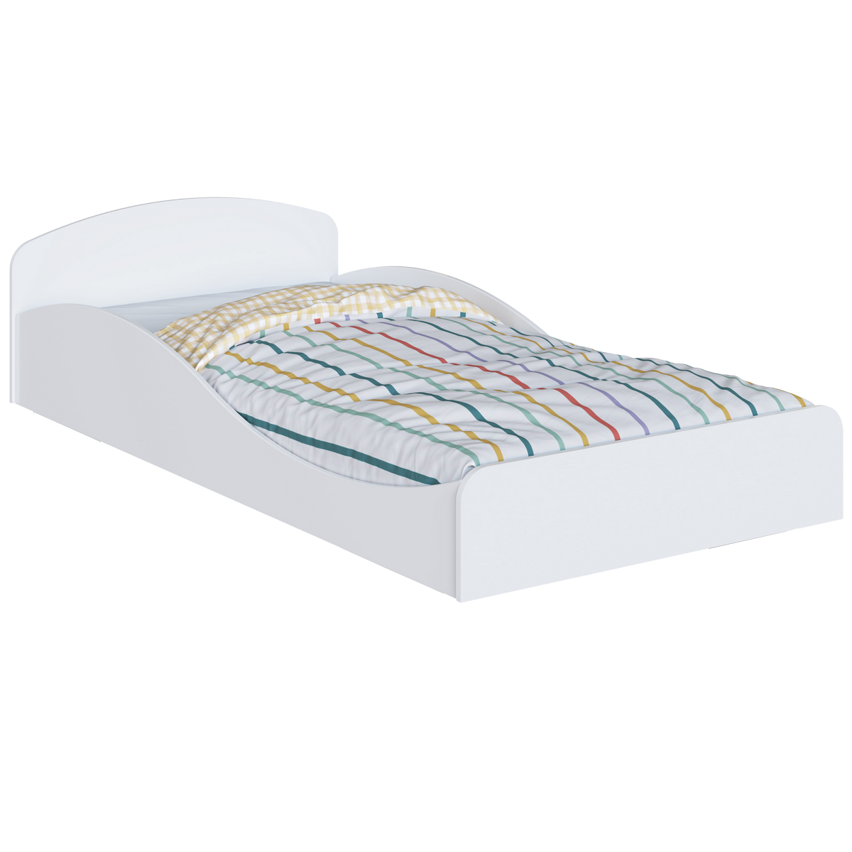 Cama Solteiro Sol Branco Brilho - PEROBA MÓVEIS - Imagem 5