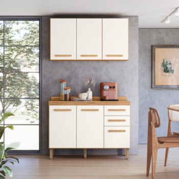 Combo Intenza Amore 1,20 m Freijó/Off White Cristal - NICIOLI