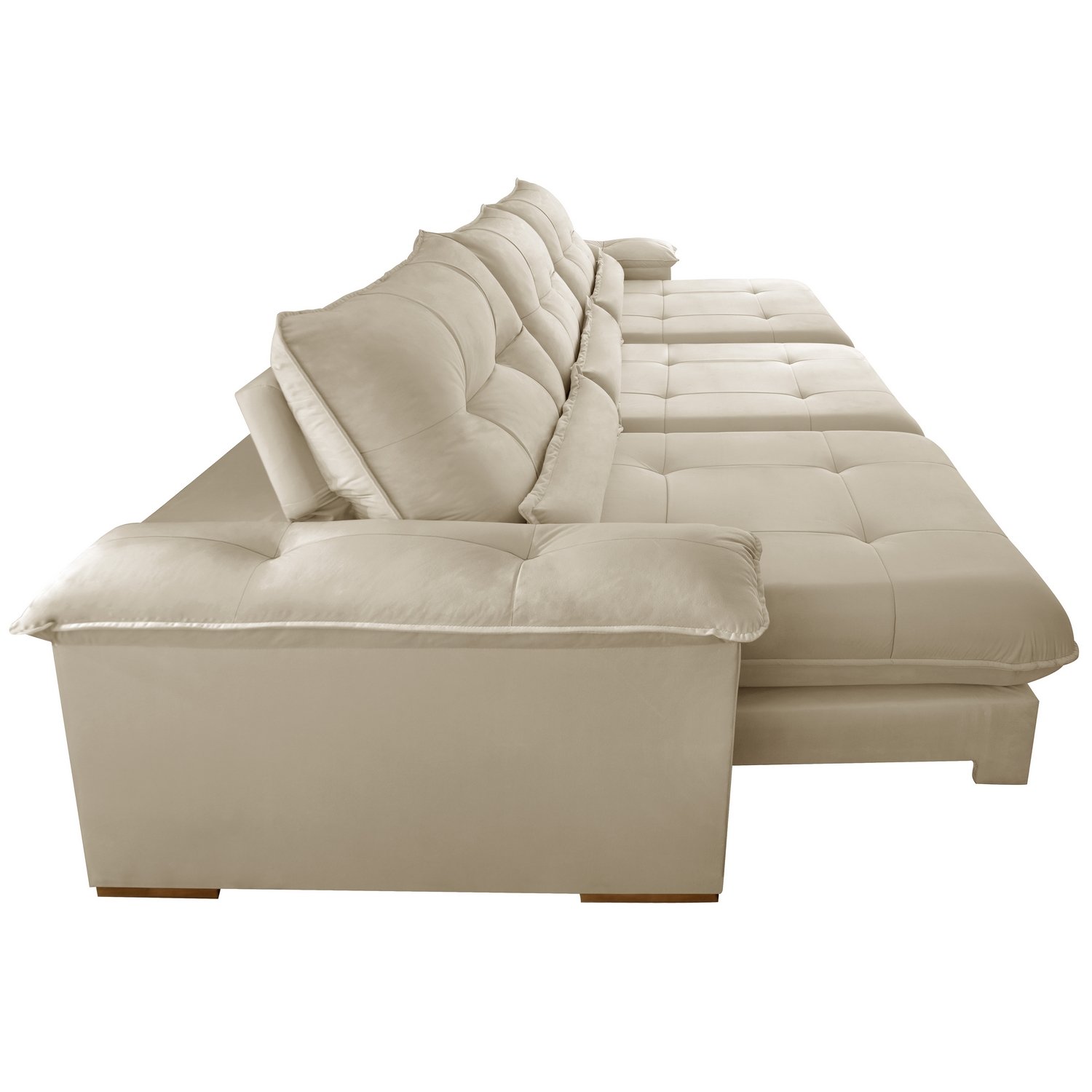 Sofá Retrátil e Reclinável Qatar 3,50 m Veludo Marfim B015 - TREVO ESTOFADOS - Imagem 6