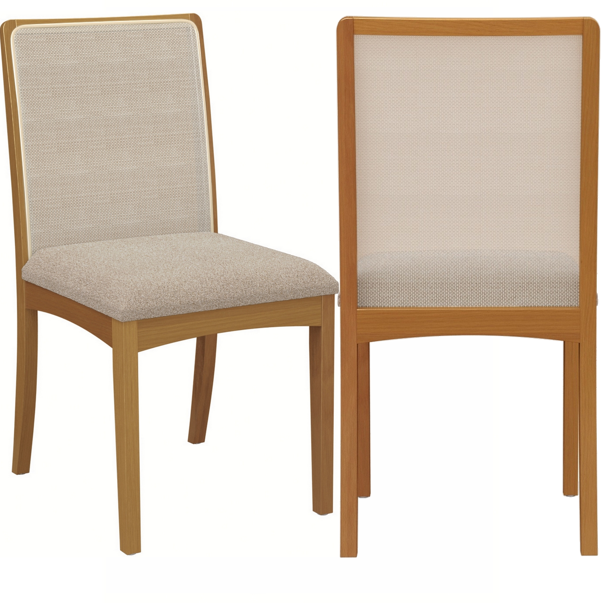 Kit 2 Cadeiras Lara 2CMM007CA Linho Areia - KAPPESBERG - Imagem 7