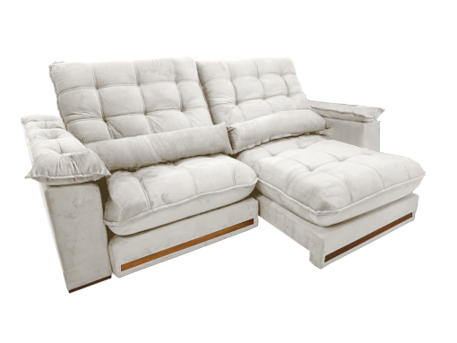 Sofá Retrátil e Reclinável Hércules/Zurique 2,50 m Veludo Marfim - VICAM ESTOFADOS - Imagem 4