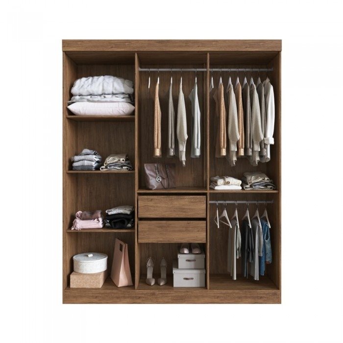 Guarda-Roupa 6 Portas Reflecta San Diego 26900 1,80 m Castanho – DORIPEL - Imagem 3