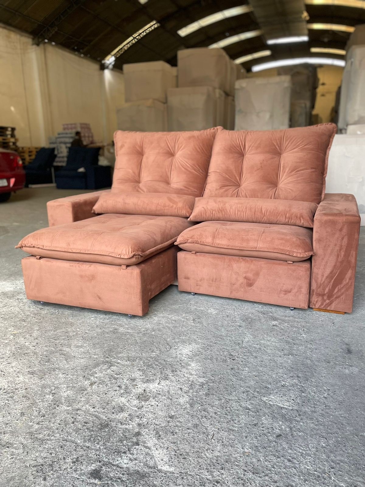 Sofá Retrátil e Reclinável Malu 2,50 m Ferrugem – D’VITRINE ESTOFADOS(PROMOÇÃO) - Imagem 3