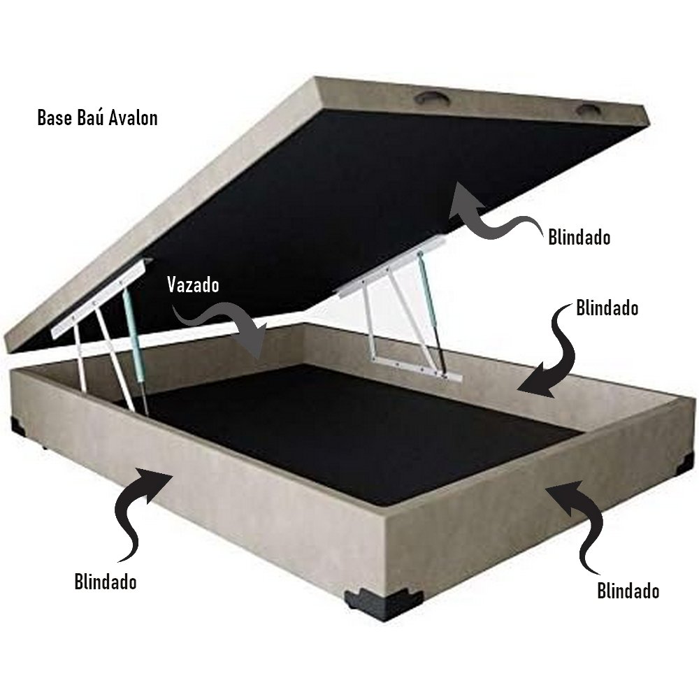 Base Box Casal Baú Corino Marrom - ALTO NÍVEL CAMAS E COLCHÕES - Imagem 2