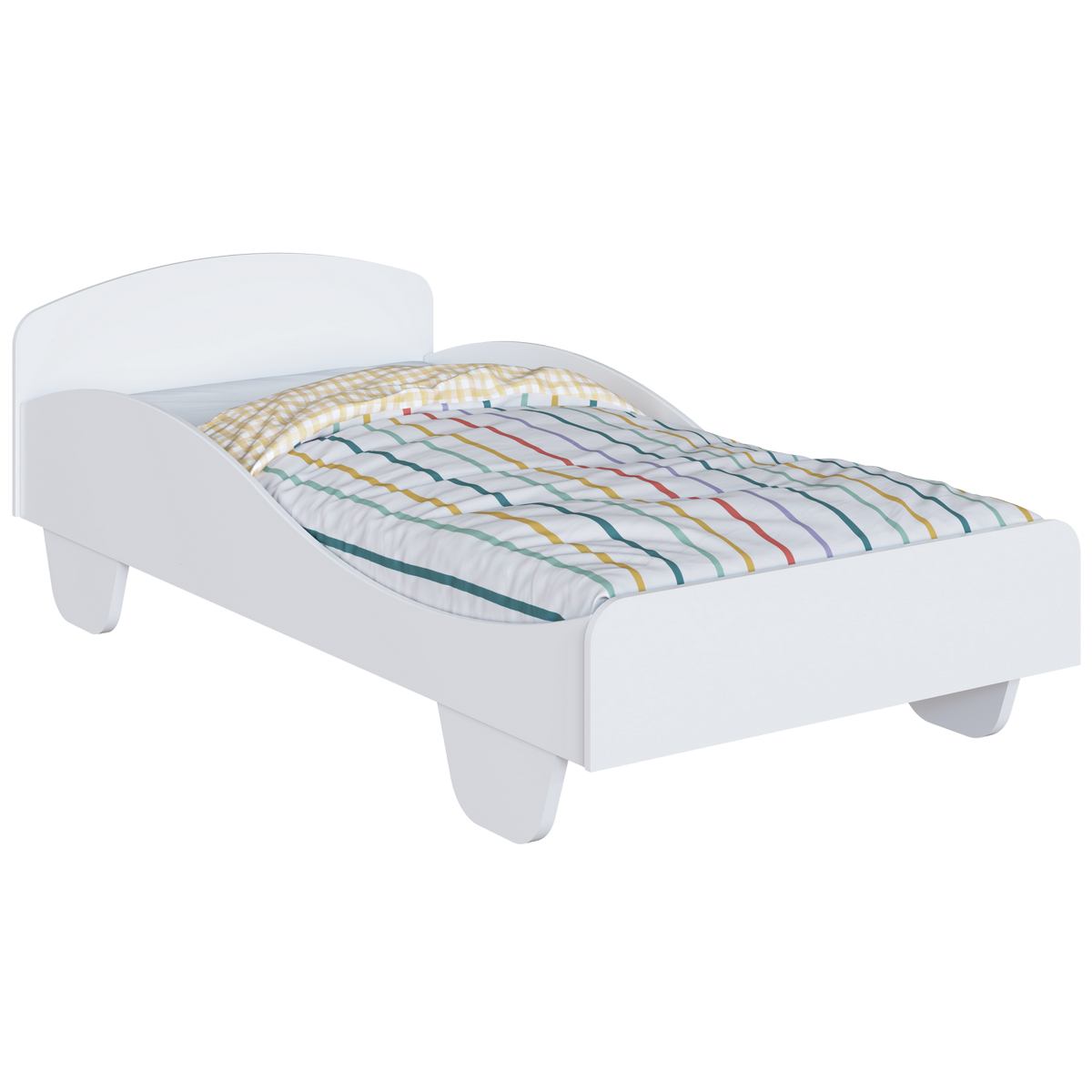 Cama Solteiro Sol Branco Brilho - PEROBA MÓVEIS - Imagem 4