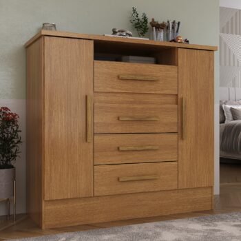 Cômoda 4 Gavetas e 2 Sapateiras Laguna 50CO2430 Cinamomo - RODIAL MÓVEIS