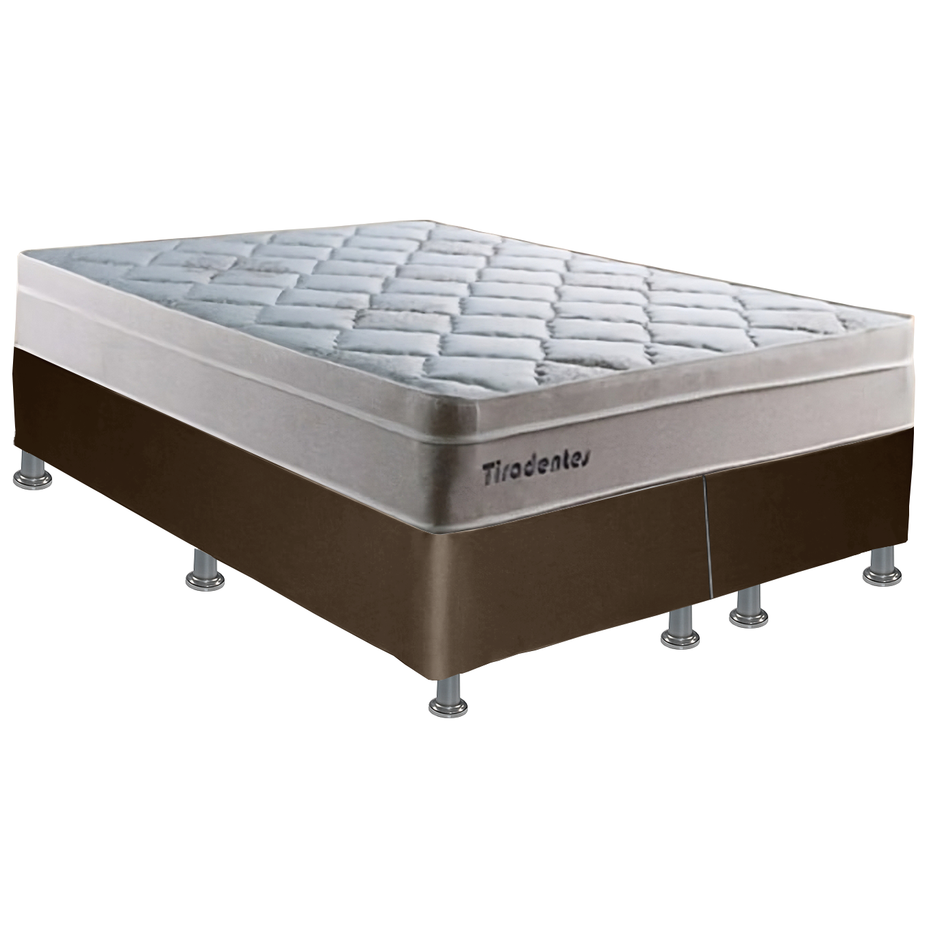 Colchão Queen Tiradentes D28 + Base Box Simples Corino Marrom – COLCHOMINAS + ALTO NÍVEL CAMAS E COLCHÕES - Imagem 2