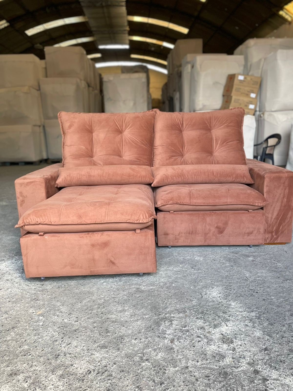 Sofá Retrátil e Reclinável Malu 2,50 m Ferrugem – D’VITRINE ESTOFADOS(PROMOÇÃO) - Imagem 4