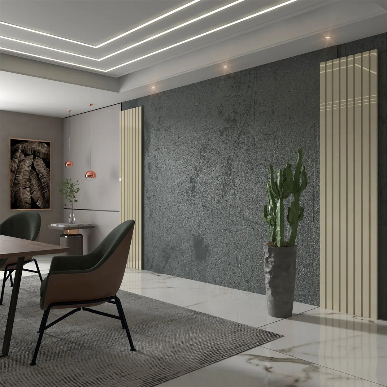 Kit 2 Placas Painel Ripado(Extensão)Nobre 49,6 + 49,6 cm Off White - GELIUS