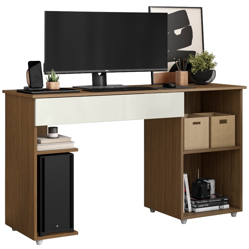 Escrivaninha 1 Porta e 1 Gaveta Atacama/Off White - ARAMÓVEIS - Imagem 2