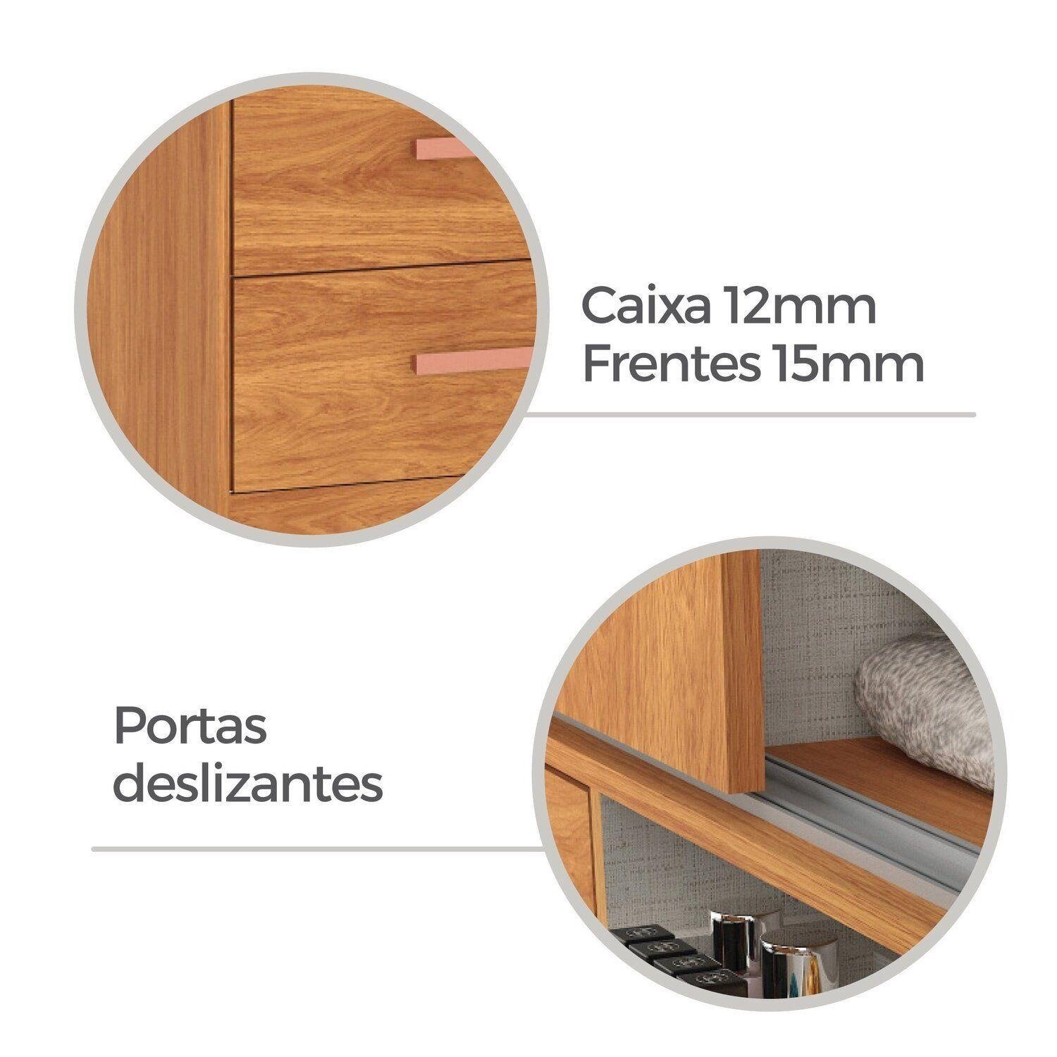 Guarda-Roupa 3 Portas Toronto RP1930 2,00 m Cinamomo/Off White/Cinamomo - FELLICCI - Imagem 12