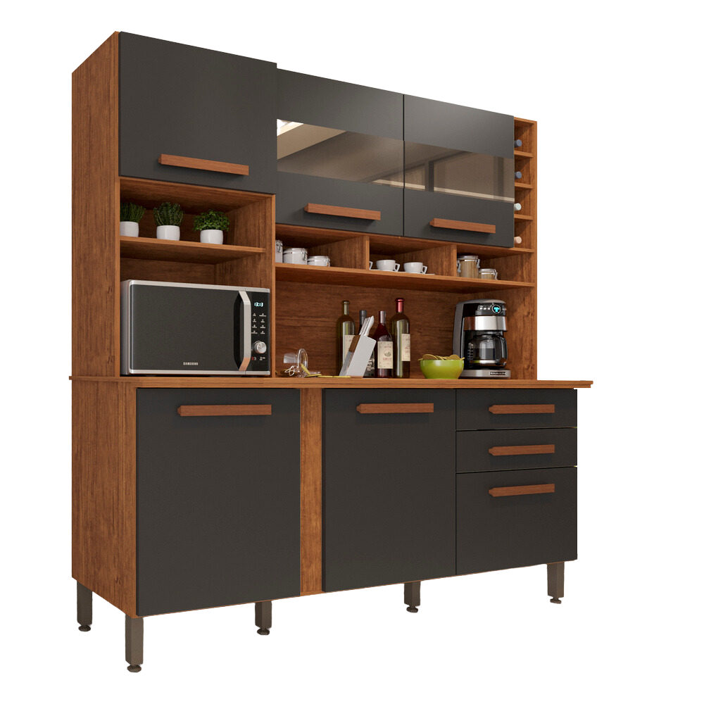 Kit Cozinha Alexia 1,80 Cinamono/Grafite – IMOP - Imagem 2