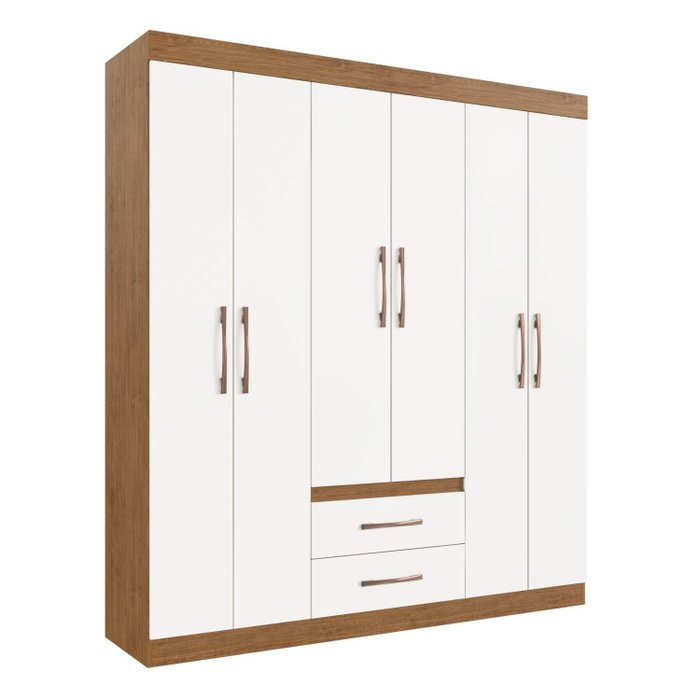 Guarda-Roupa Santiago 90906 1,80 m Off White/Nogueira - DORIPEL - Imagem 4