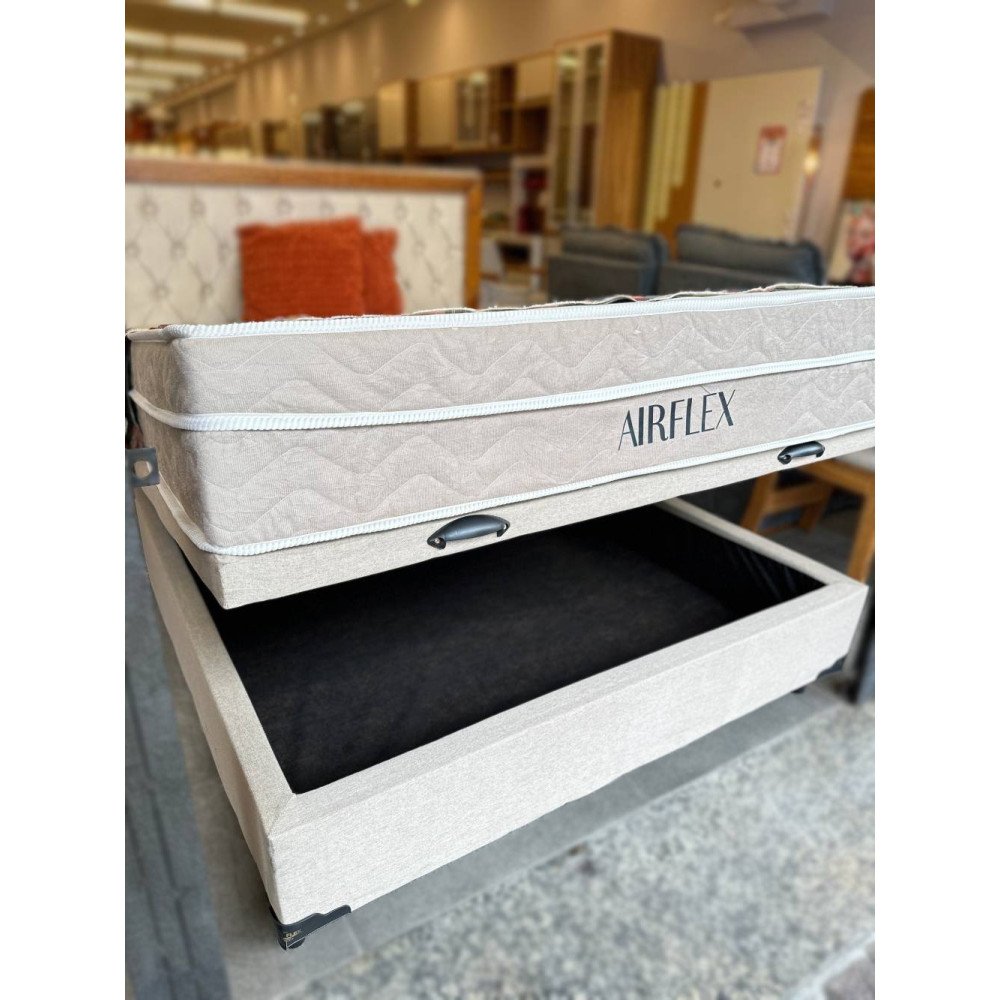 Baú Casal Blindado + Colchão Airflex Casal com Molas Ensacadas D33 - Imagem 2