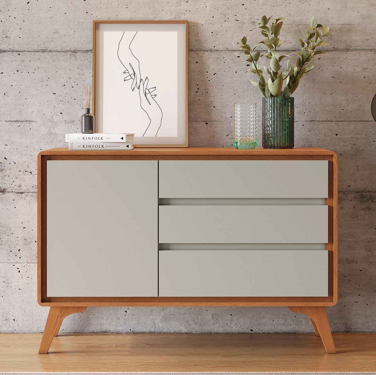 Buffet Sinus 1,20 m Naturale/Off White - MAVAULAR - Imagem 2