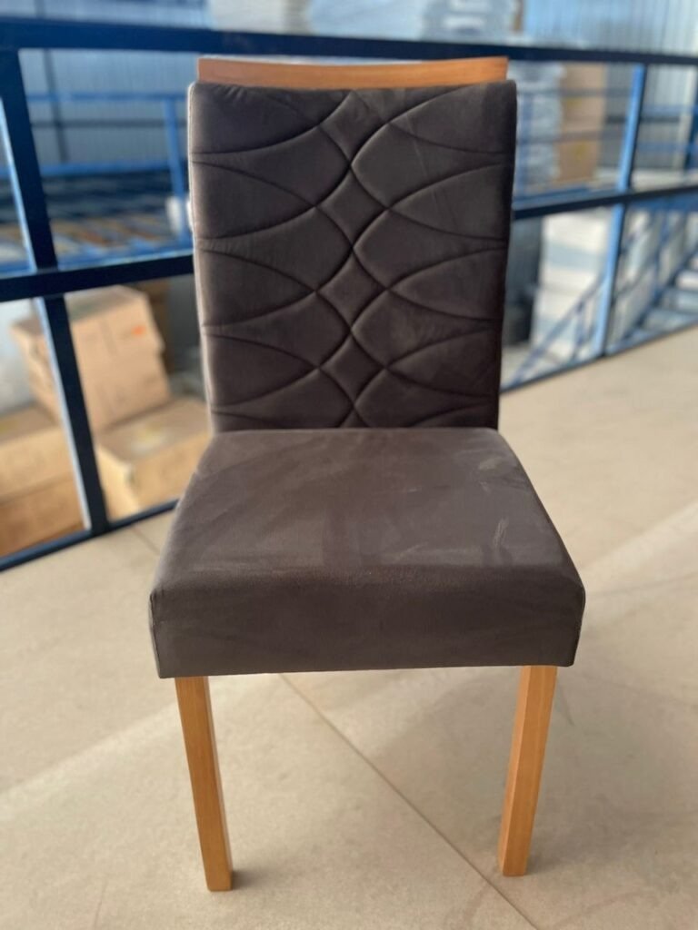 Mesa Salinas/Helô/Los Angeles 120 Cinamomo/Off White com 4 Cadeiras Safira Veludo Marrom – CEL MÓVEIS + WM DECOR - Imagem 2