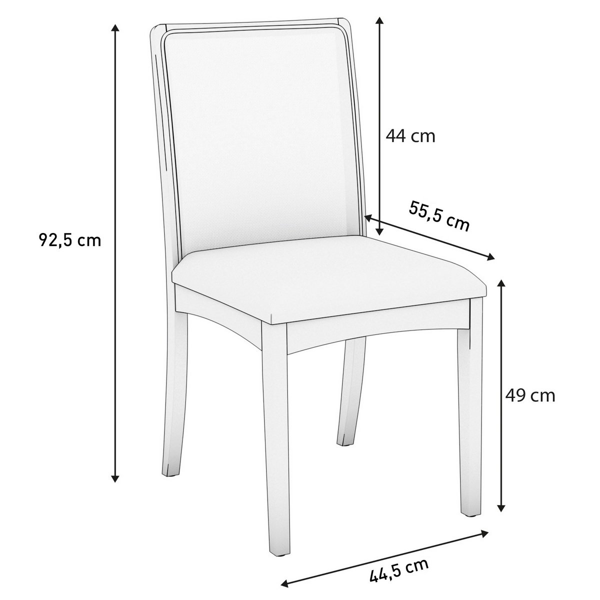 Kit 2 Cadeiras Lara 2CMM007CA Linho Areia - KAPPESBERG - Imagem 2