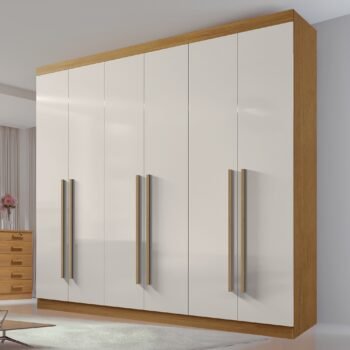 Guarda-Roupa 6 Portas Da Vinci 2,75 m Cinamono/Off White - D'DORO MÓVEIS