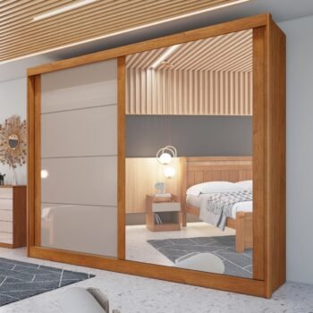 Guarda-Roupa 2 Portas Viena 2,03 m Nature/Off White - BIANCHI