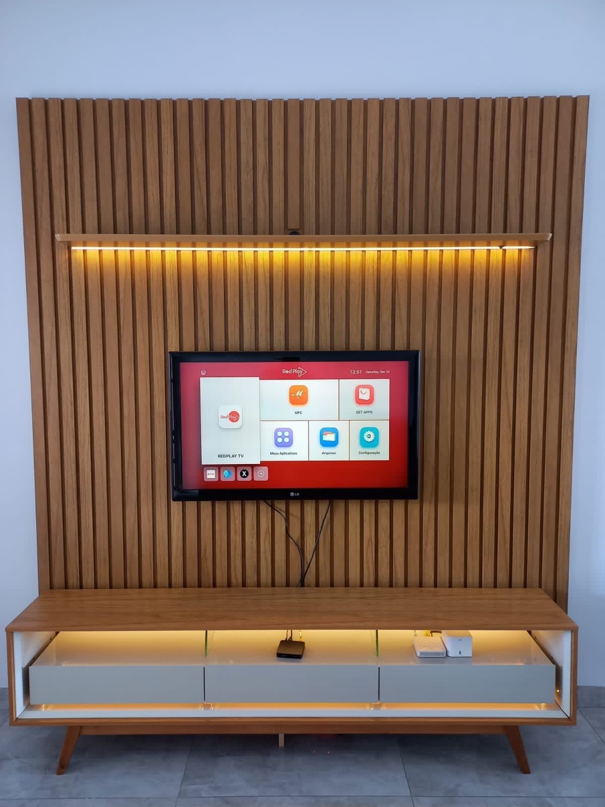 Painel até 85" Nobre 230 Naturale + Rack Requinte 212 Naturale/Off White - GELIUS - Imagem 3