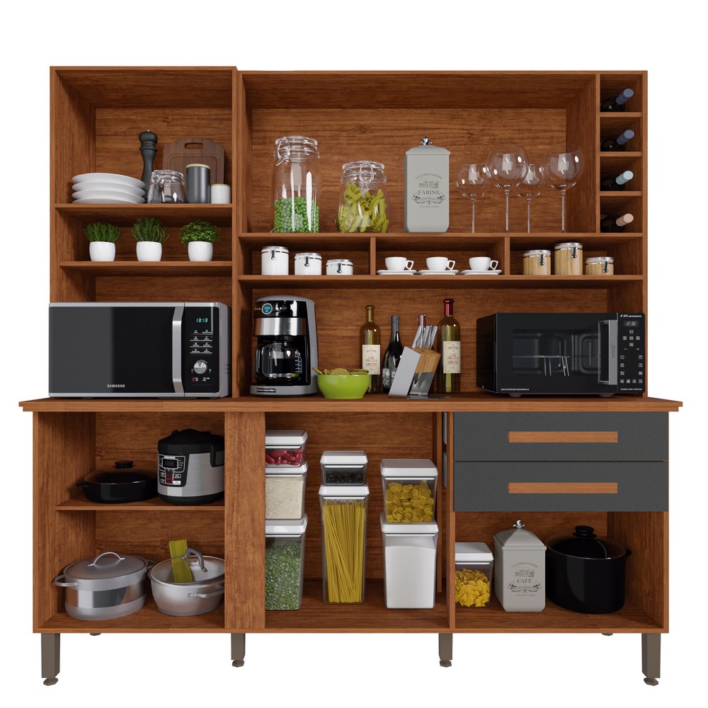 Kit Cozinha Alexia 1,80 Cinamono/Grafite – IMOP - Imagem 3