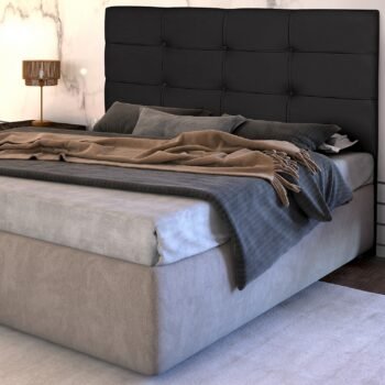 Cabeceira Casal Eslovênia Corino Preto - R.A ESTOFADOS