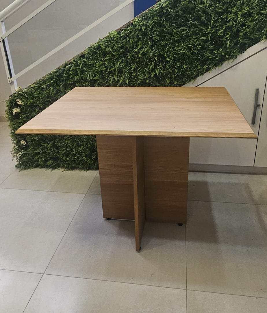 Mesa Pérola 120 Imbuia Mel (Tampo Viena s/vidro) - CARVALHO DECOR - Imagem 2