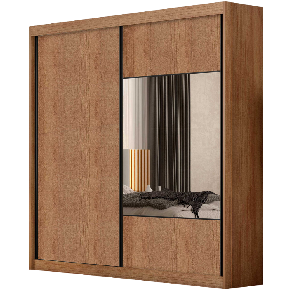 Guarda-Roupa 2 Portas Versatto 2,082 m Cumaru/Fendi/Cumaru - NOVO HORIZONTE - Imagem 5