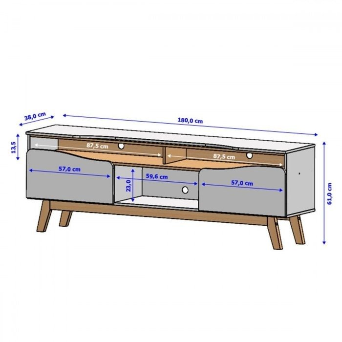 Rack até 75" Ilhabela Off White/Naturale - BECHARA - Imagem 3
