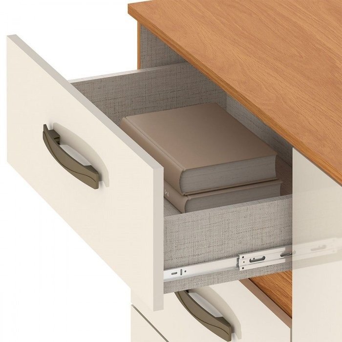 Cômoda 4 Gavetas com Sapateira Leme CO240 Cinamomo/Off White - FELLICCI - Imagem 5