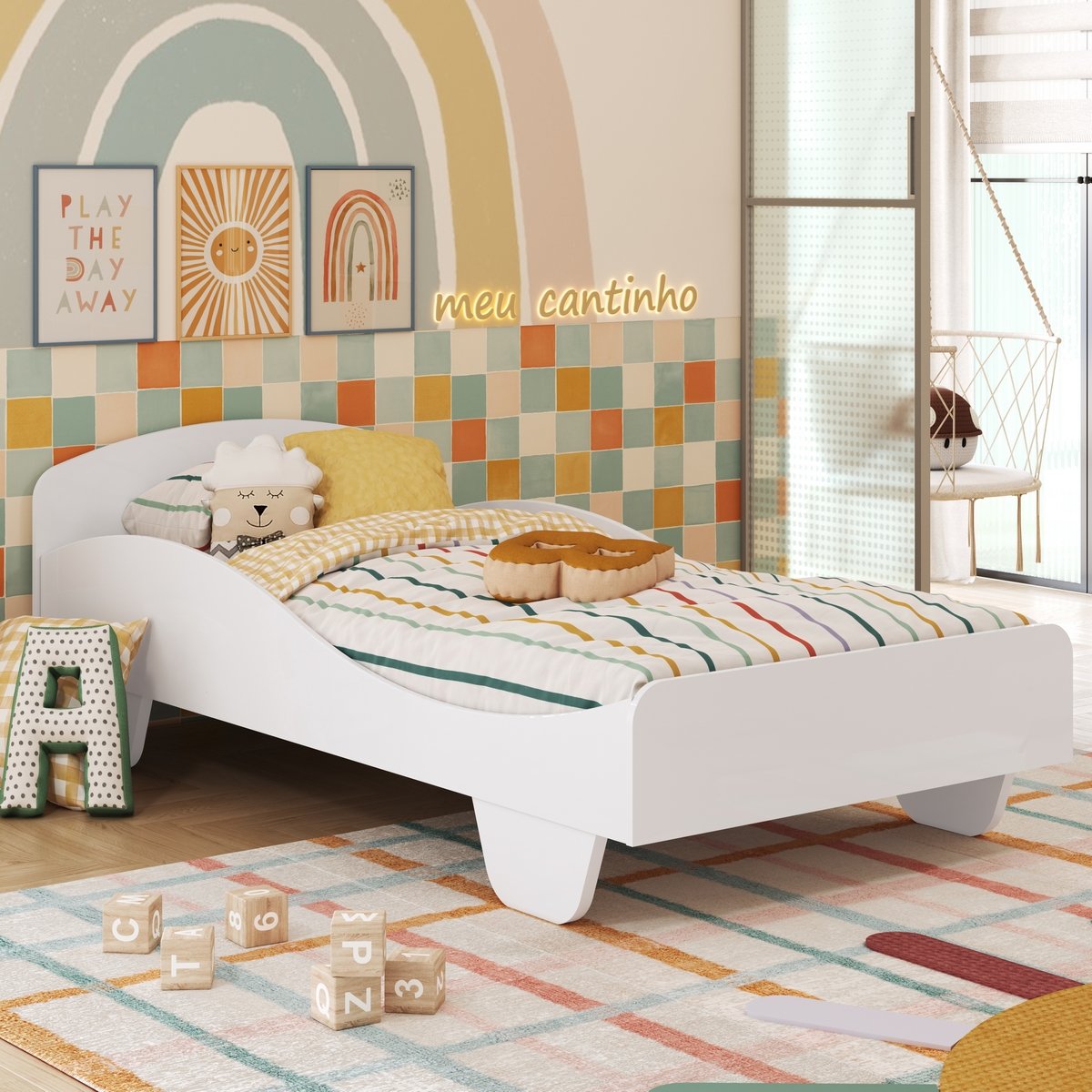 Cama Solteiro Sol Branco Brilho - PEROBA MÓVEIS - Imagem 2