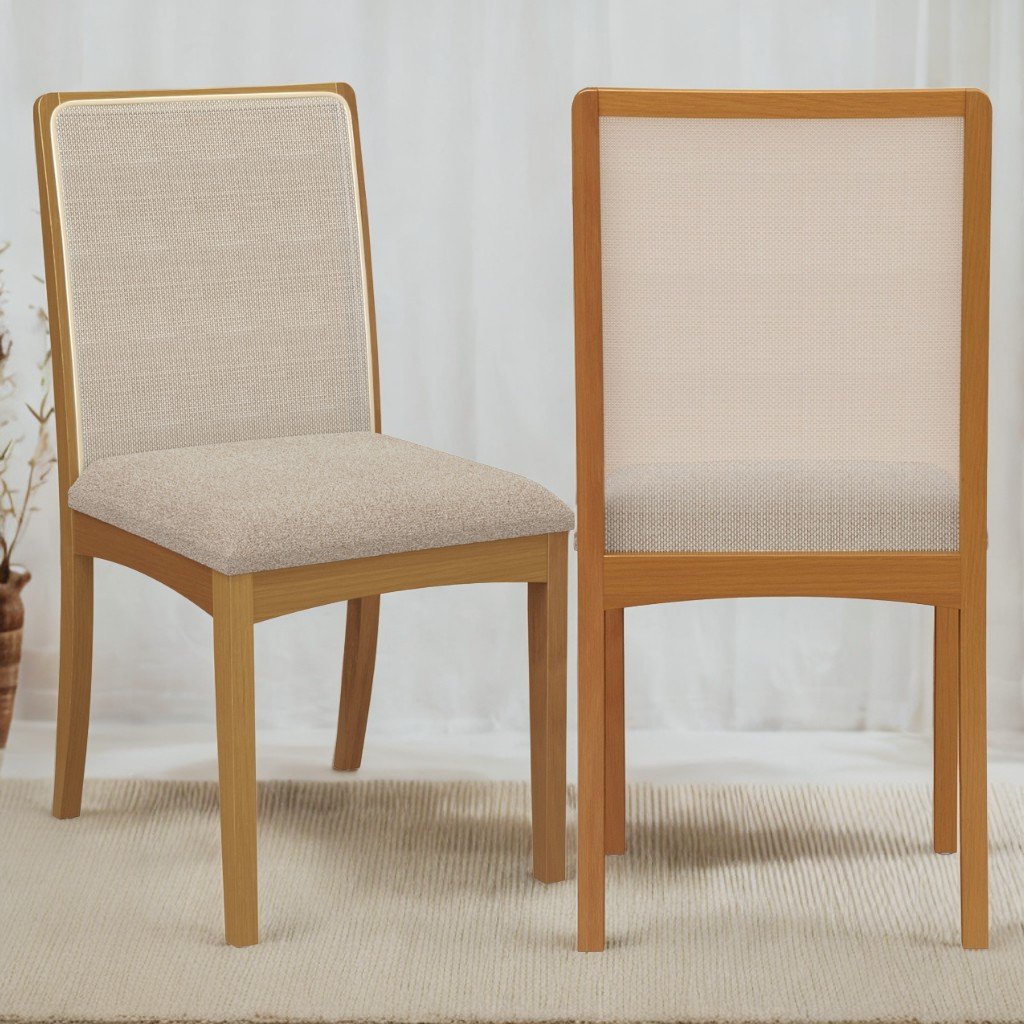 Kit 2 Cadeiras Lara 2CMM007CA Linho Areia - KAPPESBERG