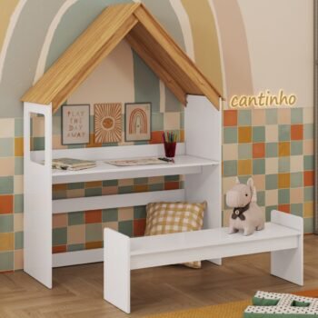 Kit Casinha Branco Brilho/Amêndoa- PEROBA MÓVEIS