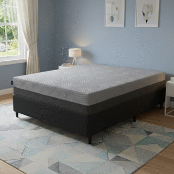 Colchão Casal Fit Visco D28/D40 + Base Box Simples Corino Preto – UMAFLEX + BIOSTAR