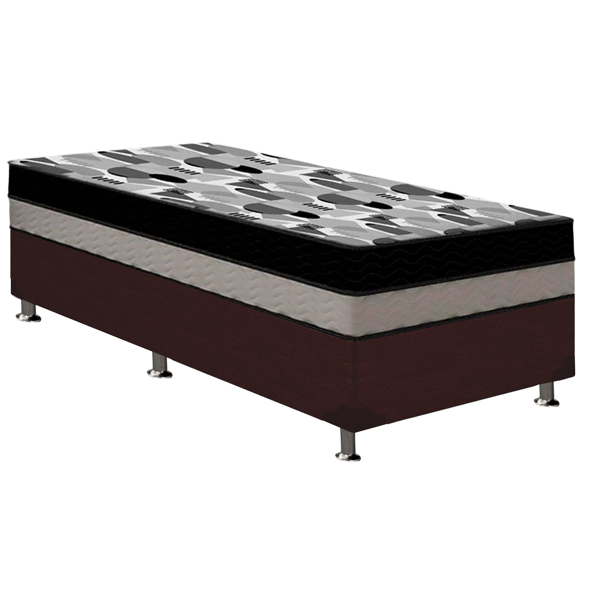 Colchão Solteiro ISO Dupla Face + Base Box Simples Corino Marrom – ORTOBOM + ALTO NÍVEL CAMAS E COLCHÕES - Imagem 2