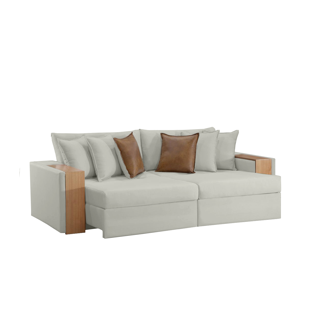 Sofá Cama Retrátil Maiori 2,52 m Linho Gelo 07 - INNOVE ESTOFADOS - Imagem 4