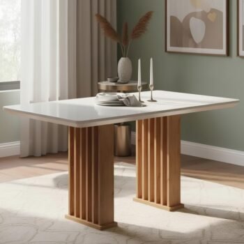 Mesa Mona/Munique 160 Mel/Blonde Off White - VIERO MÓVEIS