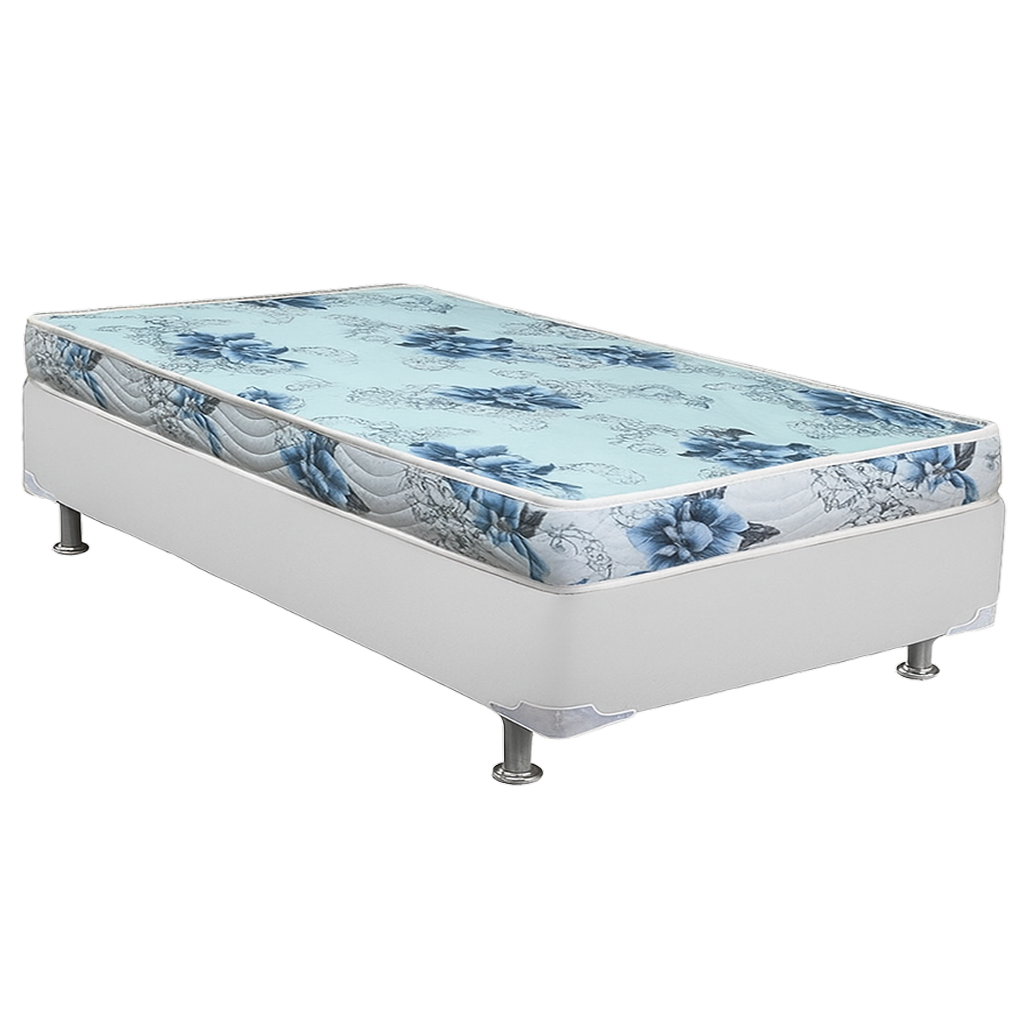 Colchão Solteiro Dream Soft + Base Box Simples Corino Branco – ORTOBOM + BIOSTAR - Imagem 2