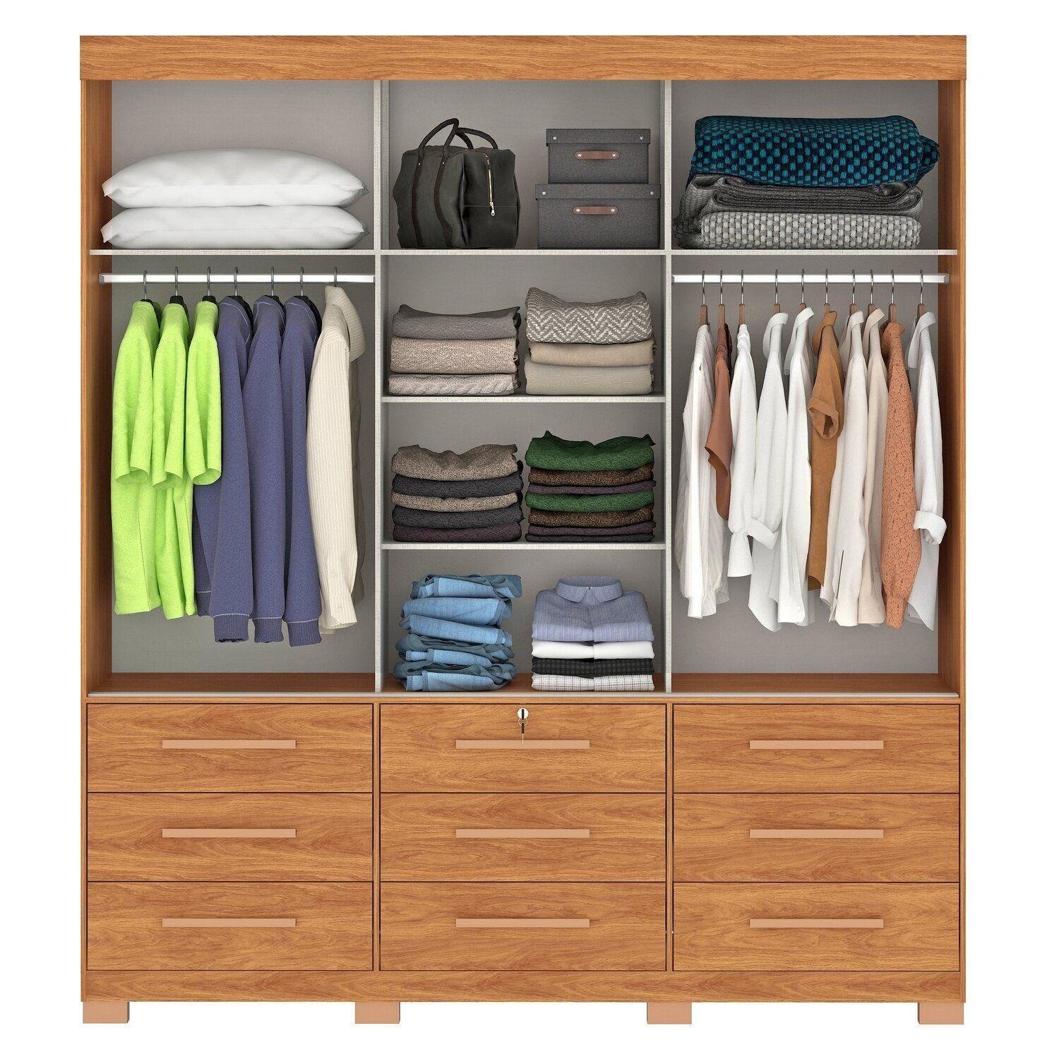 Guarda-Roupa 3 Portas Toronto RP1930 2,00 m Cinamomo/Off White/Cinamomo - FELLICCI - Imagem 7