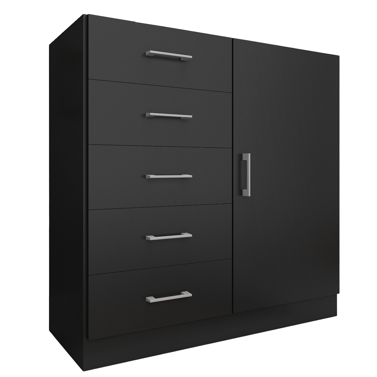 Cômoda 5 Gavetas com Sapateira Miami Preto - FELLICCI - Imagem 3