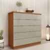 Cômoda 5 Gavetas Premium/Everest Cinamono/Off White - TCIL