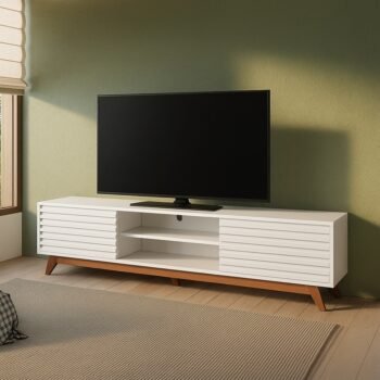 Rack até 60" R515 Off White/Freijó - DALLA COSTA